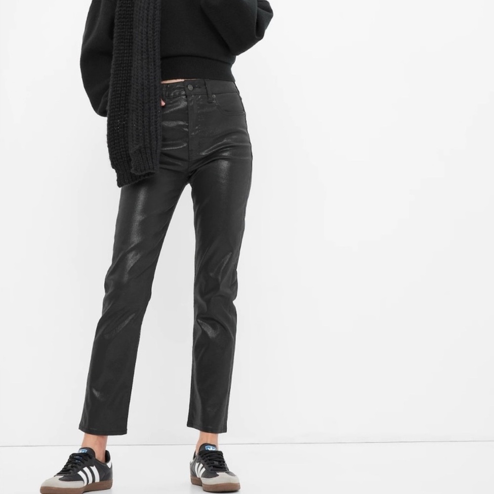 GAP Sky High Rise Black Foil Vintage Slim Jeans